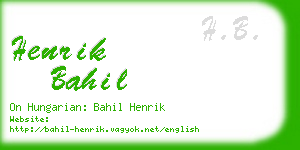 henrik bahil business card